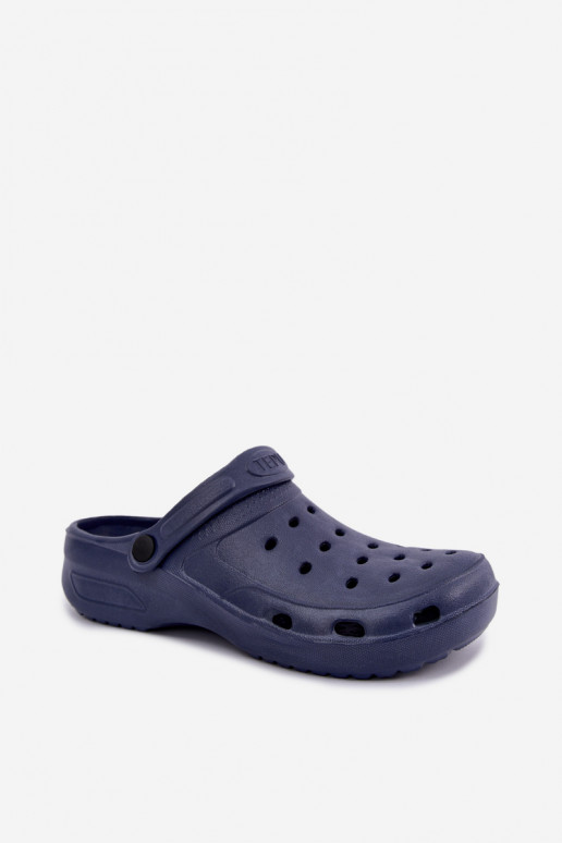 Donkerblauwe lichte heren slippers Adriah