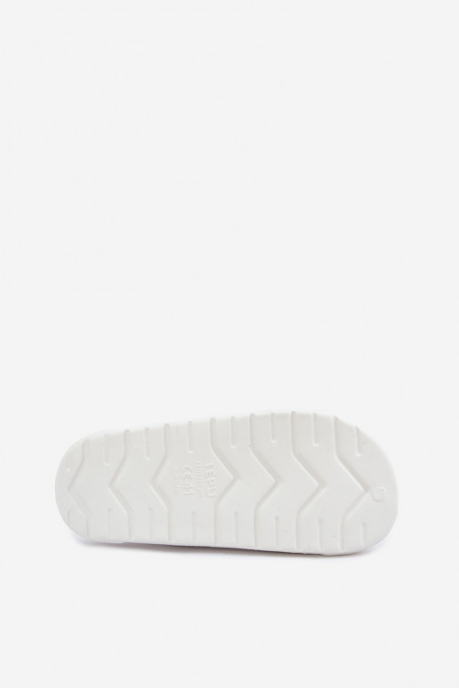 Witte en donkerblauwe lichte heren slippers met strepen Toren