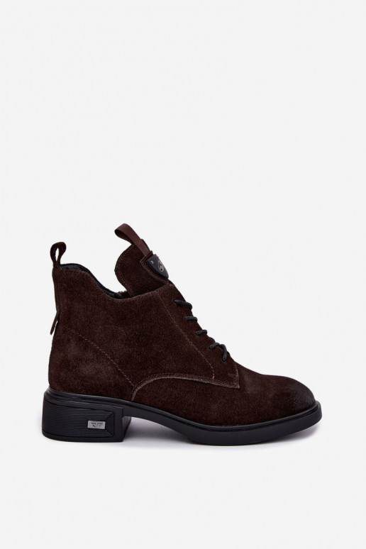 Bottes isolées en daim synthétique avec ornements Vinceza Czekolado