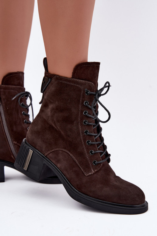 Bottines isolées en daim synthétique Vinceza Czekolado