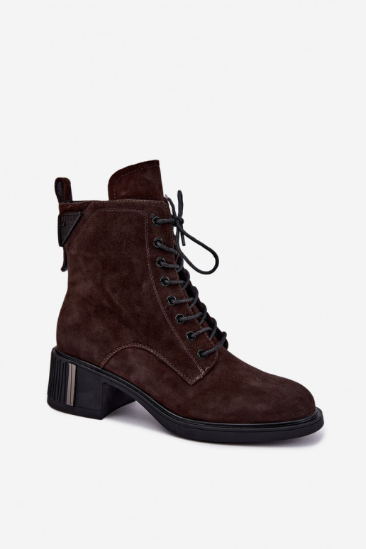 Bottines isolées en daim synthétique Vinceza Czekolado