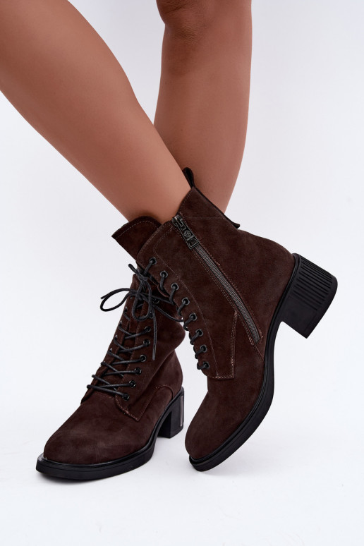 Bottines isolées en daim synthétique Vinceza Czekolado