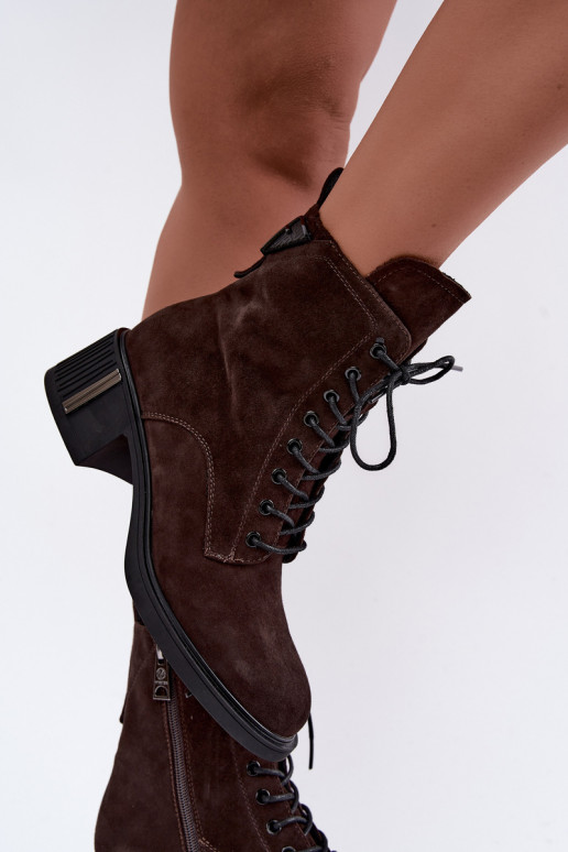 Geïsoleerde enkellaarzen van faux suede Vinceza Czekolado