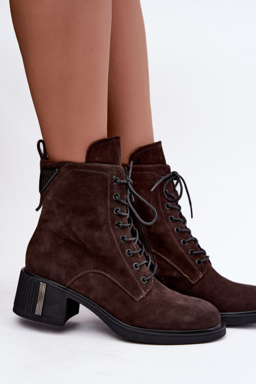 Bottines isolées en daim synthétique Vinceza Czekolado