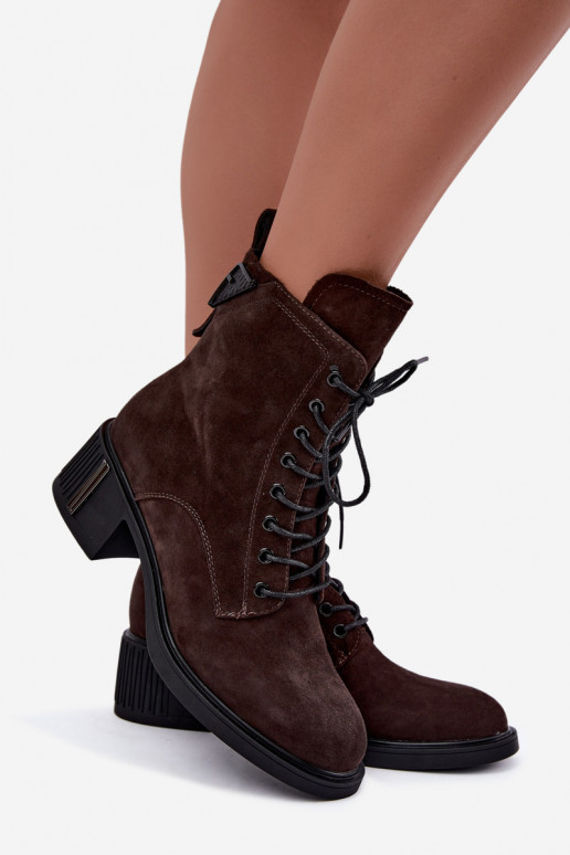 Bottines isolées en daim synthétique Vinceza Czekolado