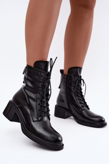 Bottines isolées en cuir naturel Vinceza noires 2