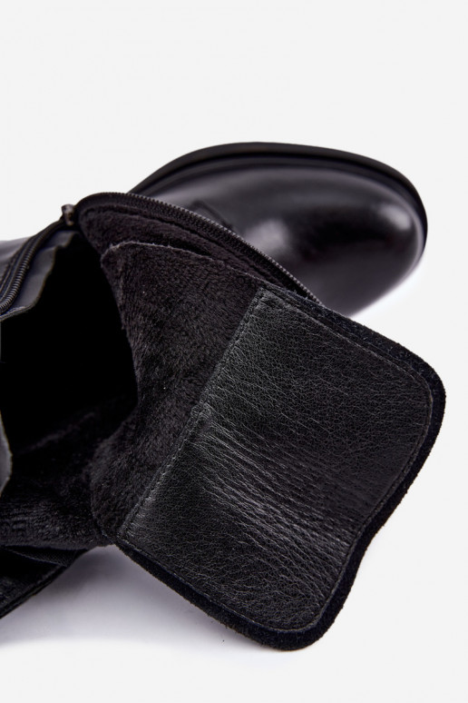 Bottines isolées en cuir naturel Vinceza noires