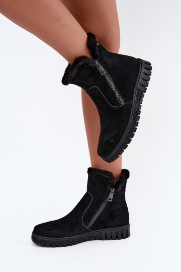 Bottes en daim synthétique avec fourrure Vinceza noires 2