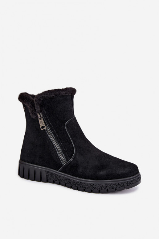 Bottes en daim synthétique avec fourrure Vinceza noires