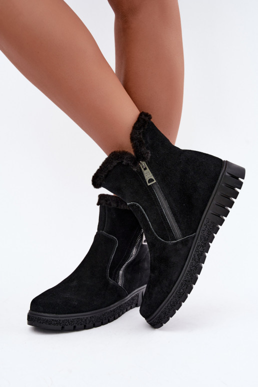 Bottes en daim synthétique avec fourrure Vinceza noires