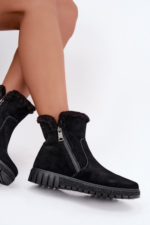 Bottes en daim synthétique avec fourrure Vinceza noires