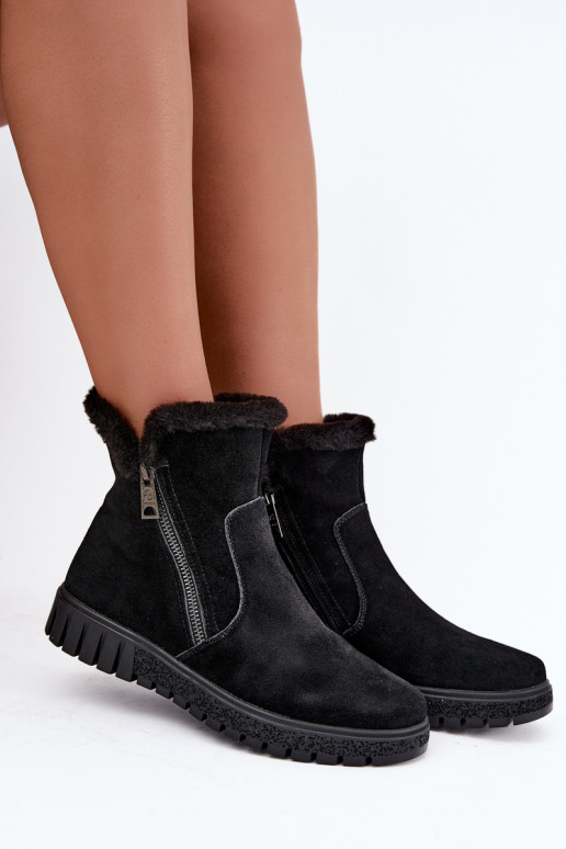 Bottes en daim synthétique avec fourrure Vinceza noires