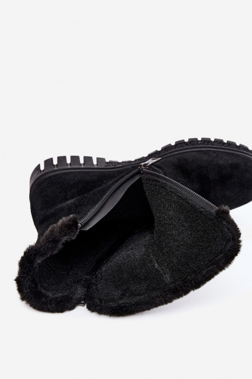 Stiefel aus Kunstveloursleder mit Fell Vinceza schwarz