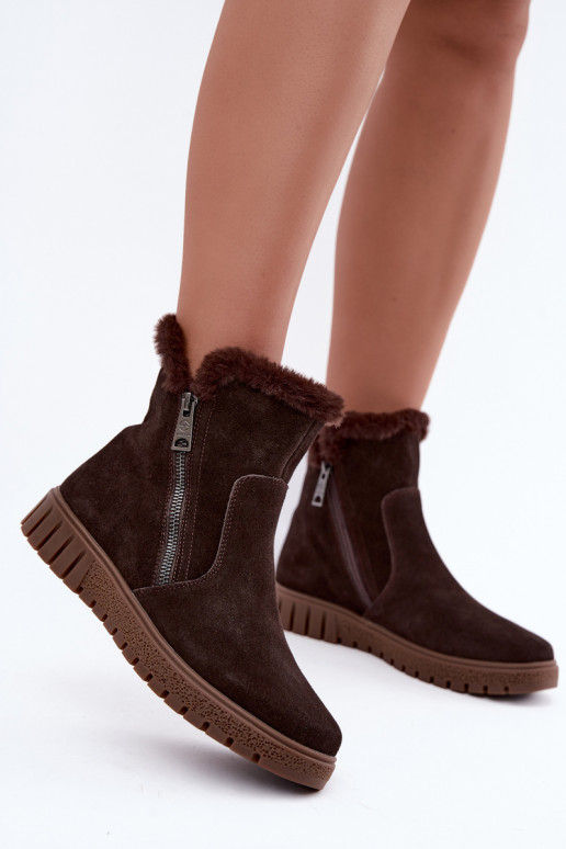Bottes en daim synthétique avec fourrure Vinceza Czekolado
