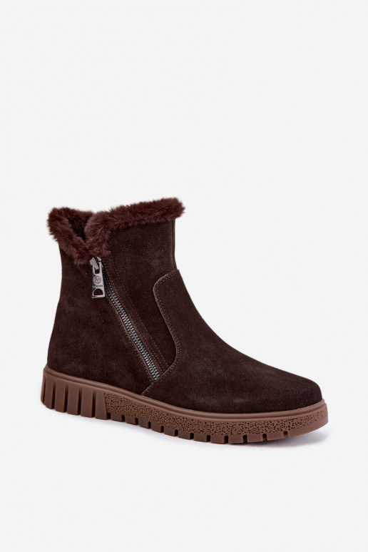 Bottes en daim synthétique avec fourrure Vinceza Czekolado