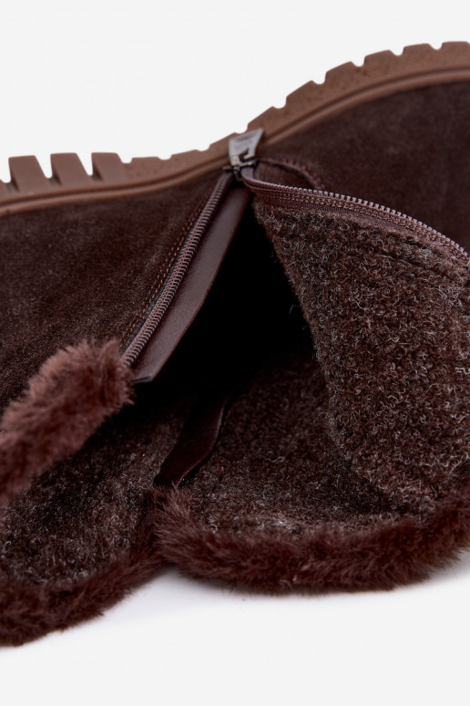 Bottes en daim synthétique avec fourrure Vinceza Czekolado