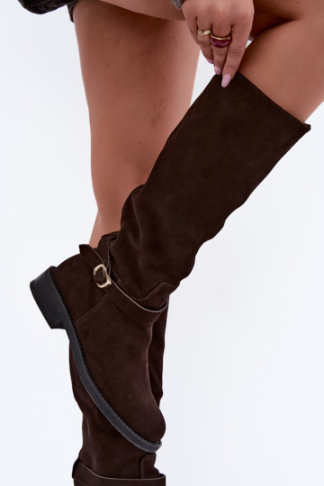Bottes montantes en daim synthétique avec boucles Vinceza Czekolado 2