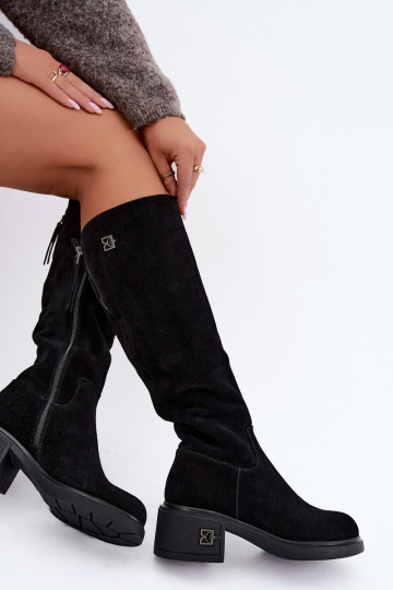 Bottes isolées montantes en daim synthétique Vinceza noires