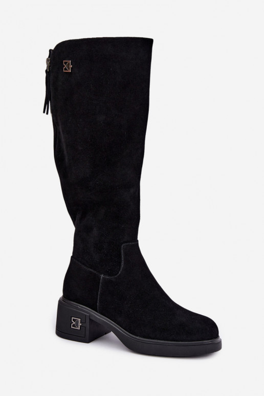 Bottes isolées montantes en daim synthétique Vinceza noires