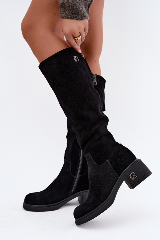 Bottes isolées montantes en daim synthétique Vinceza noires