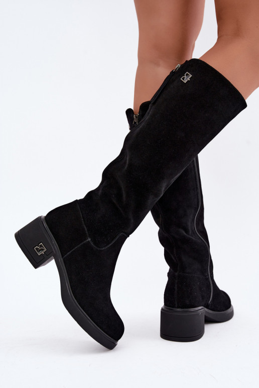 Bottes isolées montantes en daim synthétique Vinceza noires