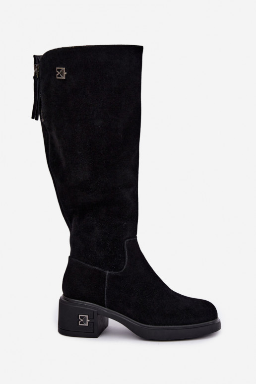 Bottes isolées montantes en daim synthétique Vinceza noires