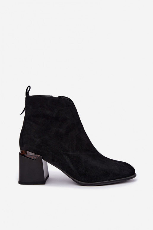 Bottines chaudes en daim synthétique avec talons en couleur noire Laverelle