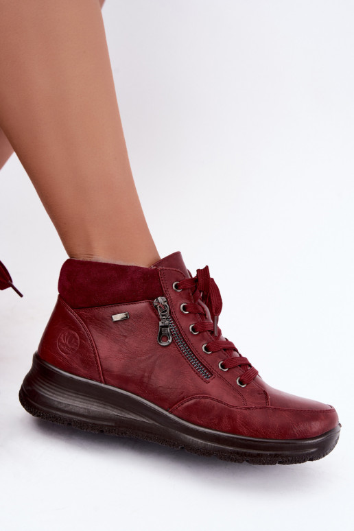 Bottines isolées pour femmes avec fourrure à l'intérieur en couleur bordeaux Parvella
