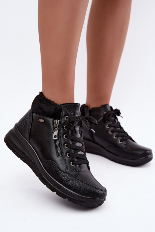 Bottines isolées pour femmes avec fourrure à l'intérieur en couleur noire Parvella