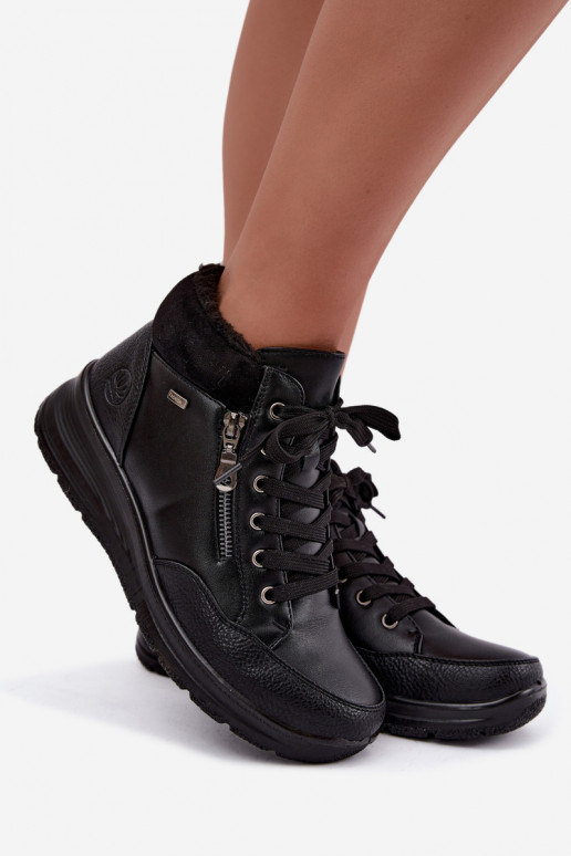 Bottines isolées pour femmes avec fourrure à l'intérieur en couleur noire Parvella