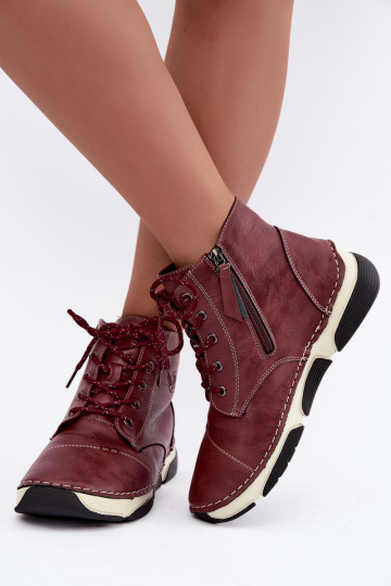 Bottines pour femmes isolées, couleur bordeaux Lerissa