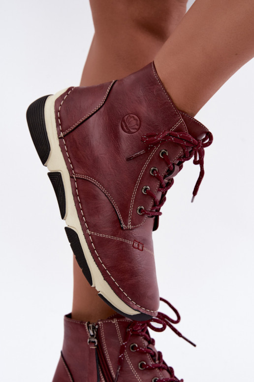 Bottines pour femmes isolées, couleur bordeaux Lerissa