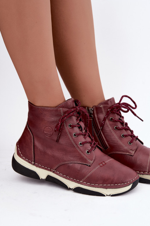 Bottines pour femmes isolées, couleur bordeaux Lerissa
