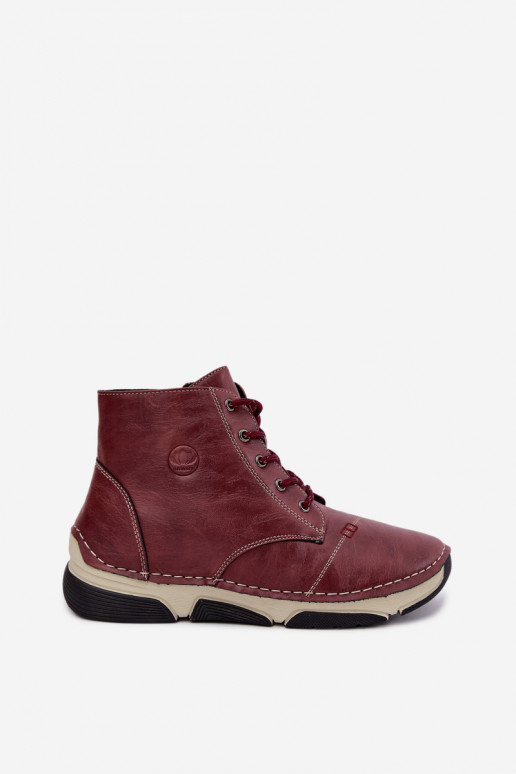 Geïsoleerde dames enkellaarsjes, bordeauxkleur Lerissa