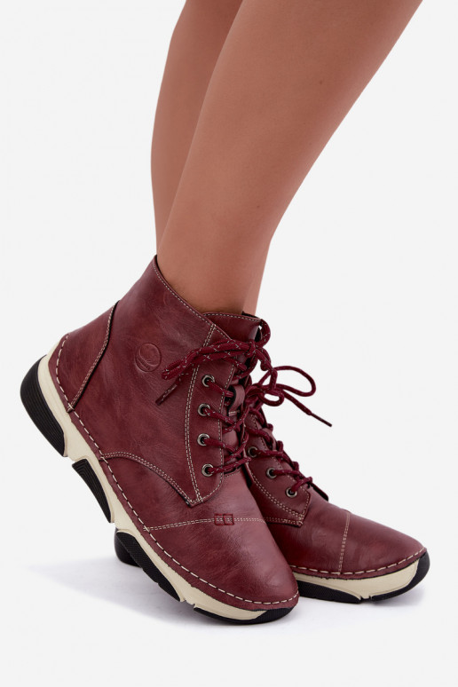 Bottines pour femmes isolées, couleur bordeaux Lerissa