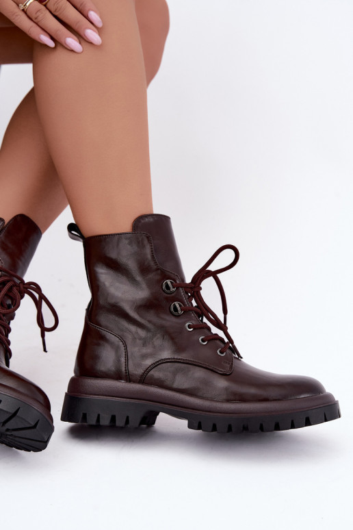 Faux leren geïsoleerde bordeaux dames werk enkellaarsjes Amarelle