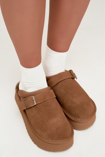 Bottes de neige en simili daim marron avec plateforme et boucles Big Star UU274696 2
