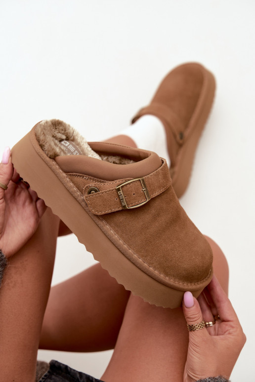 Bottes de neige en simili daim marron avec plateforme et boucles Big Star UU274696