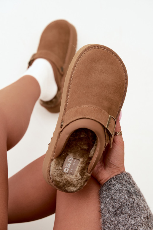 Bottes de neige en simili daim marron avec plateforme et boucles Big Star UU274696