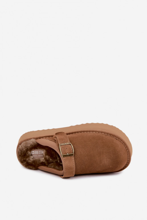 Bottes de neige en simili daim marron avec plateforme et boucles Big Star UU274696