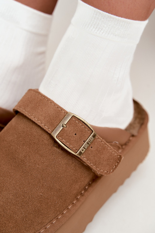 Bottes de neige en simili daim marron avec plateforme et boucles Big Star UU274696