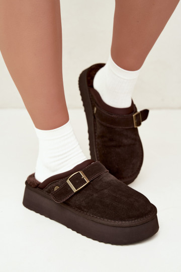 Bottes de neige en simili daim avec plateforme et boucles Big Star UU274697 CzekoladoĮe