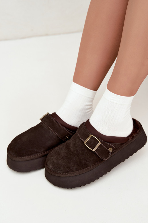 Bottes de neige en simili daim avec plateforme et boucles Big Star UU274697 CzekoladoĮe
