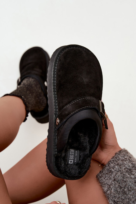Bottes de neige en simili daim noires avec plateforme et boucles Big Star UU274698