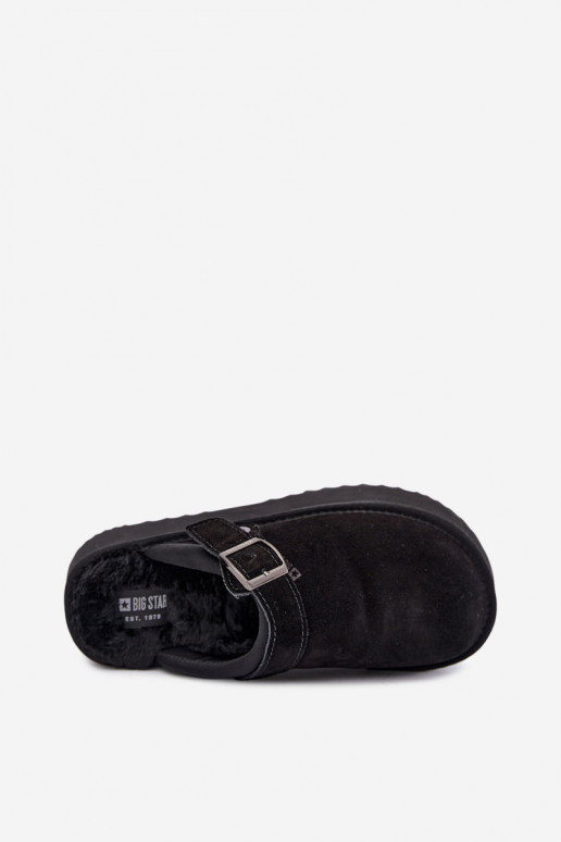 Bottes de neige en simili daim noires avec plateforme et boucles Big Star UU274698