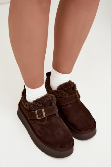 Bottes de neige en simili daim avec plateforme Big Star UU274319 CzekoladoĮe