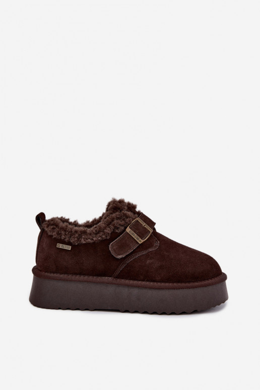 Bottes de neige en simili daim avec plateforme Big Star UU274319 CzekoladoĮe