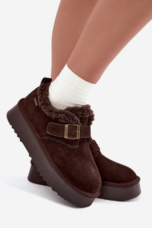 Bottes de neige en simili daim avec plateforme Big Star UU274319 CzekoladoĮe