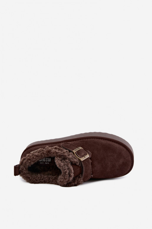 Bottes de neige en simili daim avec plateforme Big Star UU274319 CzekoladoĮe