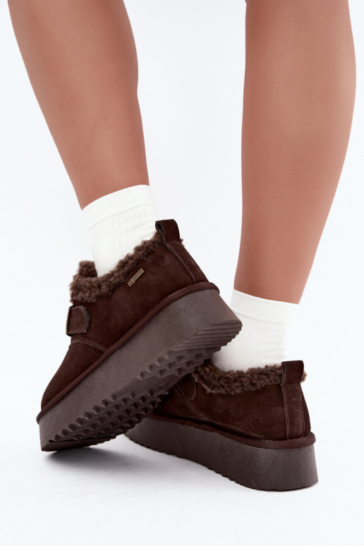 Bottes de neige en simili daim avec plateforme Big Star UU274319 CzekoladoĮe